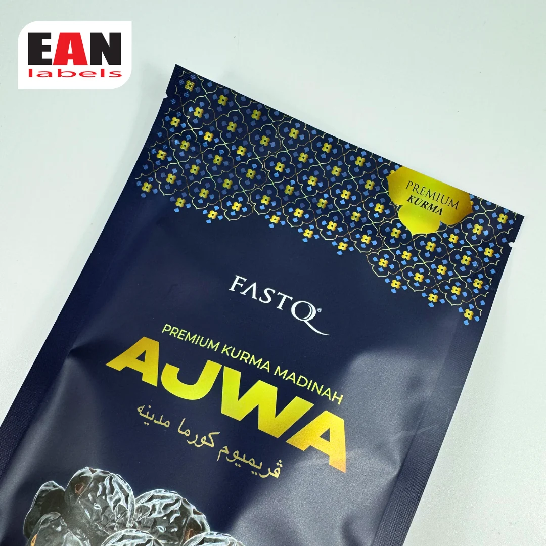 Premium kurma Madinah stand up pouch packaging sample for festive food product