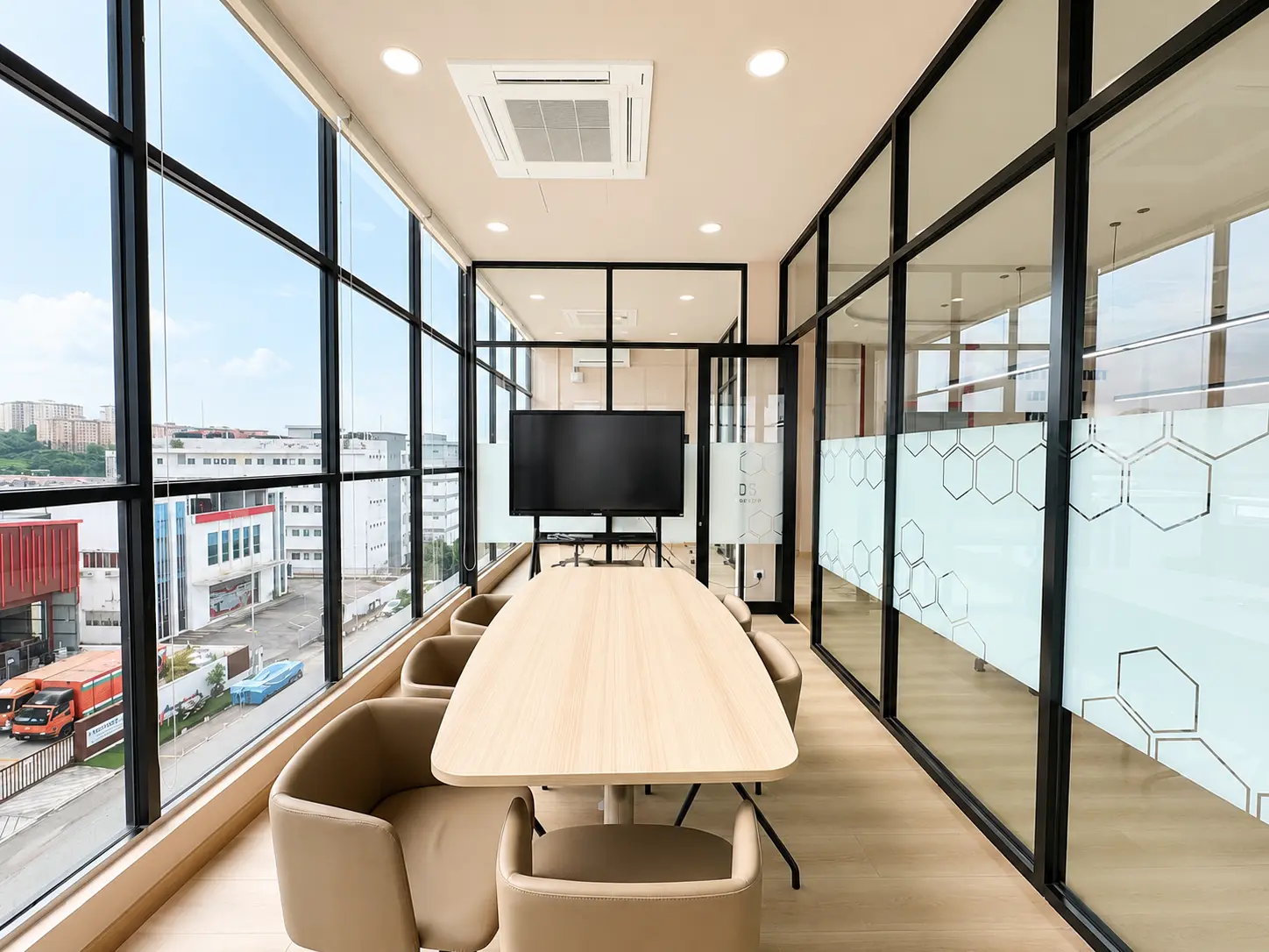 Modern meeting room at EAN Label office in Malaysia