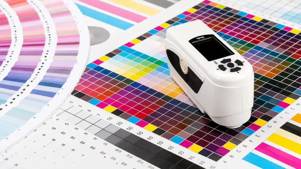 Packaging colour accuracy test using colour measurement equipment
