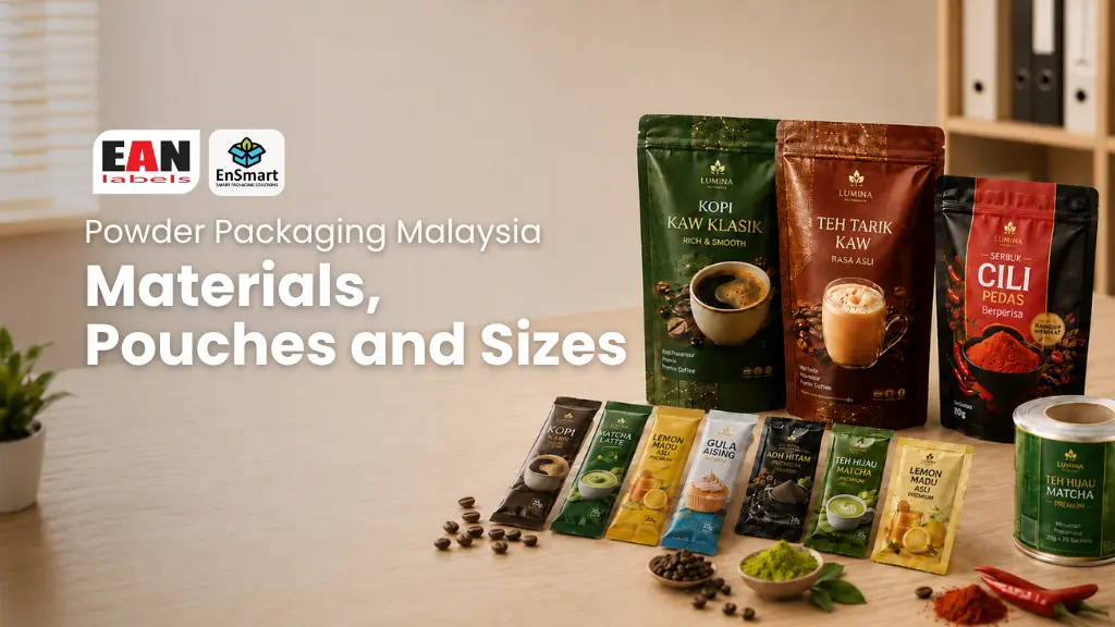 Powder packaging in Malaysia with stand-up pouches, sachets and roll form