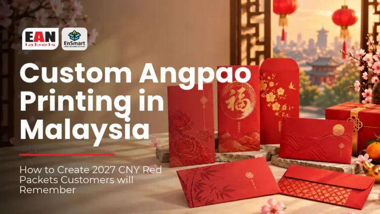 Custom angpao printing in Malaysia featuring 2027 Chinese New Year red packet designs in different shapes and finishes