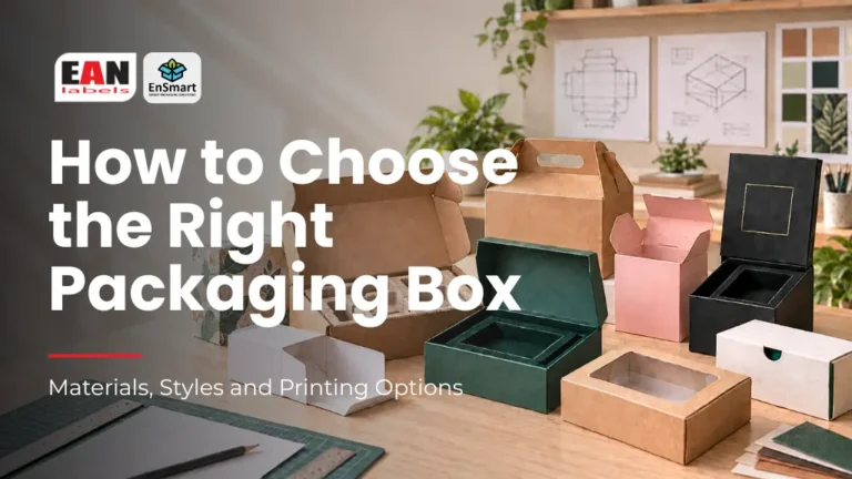 Assortment of custom packaging boxes in different materials, colors and styles displayed in a packaging design studio.